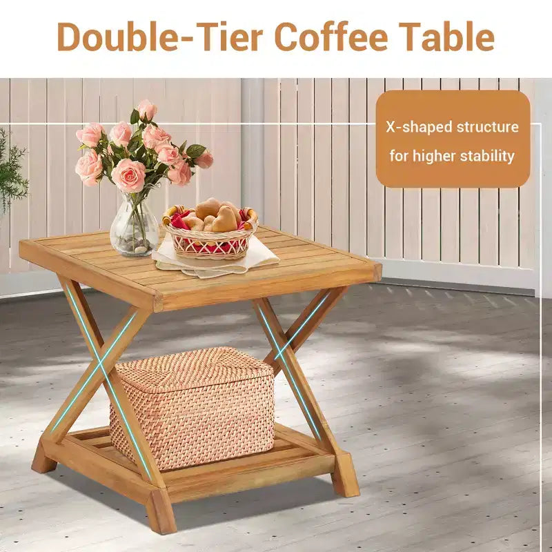 Costway Salon de jardin 3 pièces en rotin avec coussins et fauteuils, et table d'appoint à 2 niveaux, pour balcon