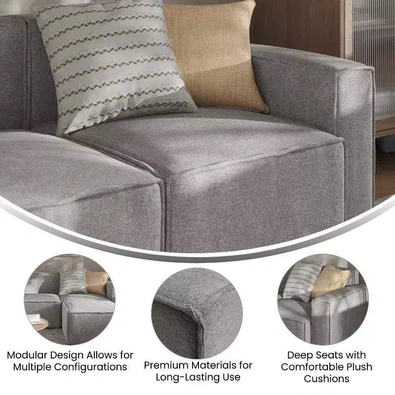 Fauteuil modulaire Merrick Lane côté droit avec accoudoir