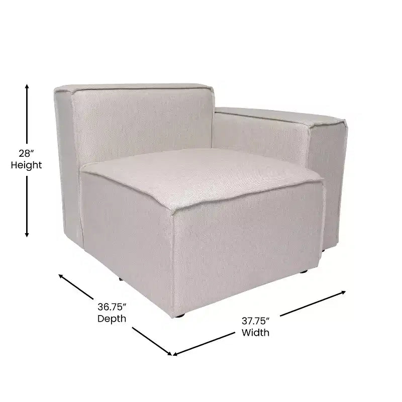 Fauteuil modulaire Merrick Lane côté droit avec accoudoir