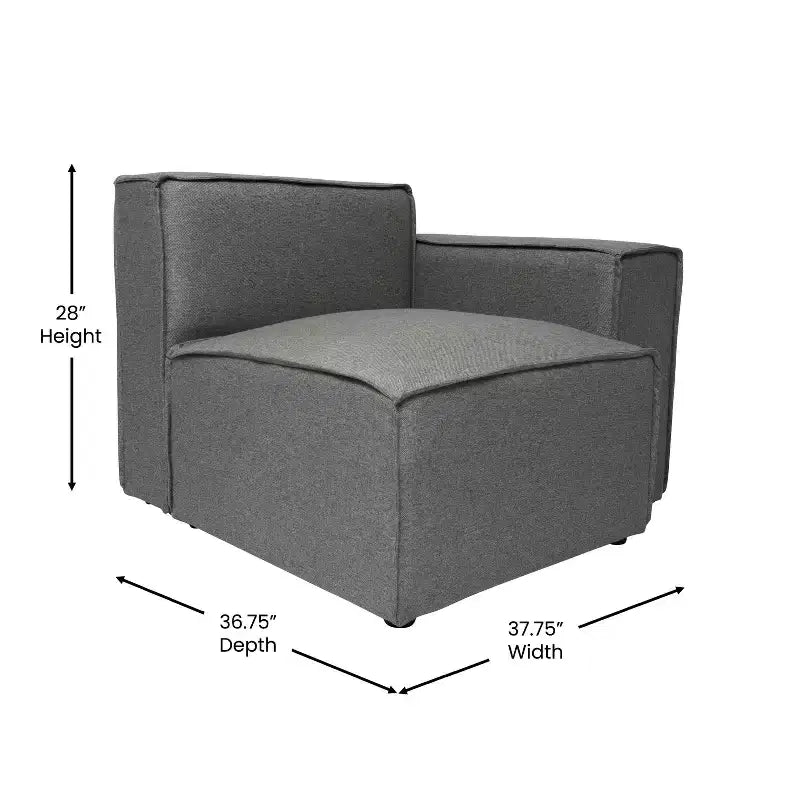 Flash Furniture Bridgetown Luxury Modular Sectional Sofa, Right Side with Arm Rest