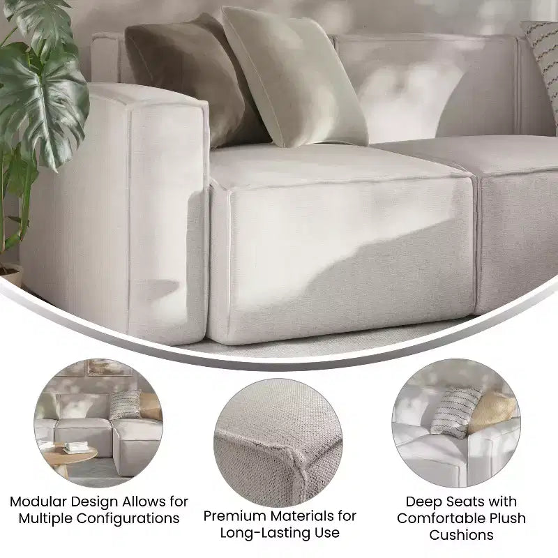 Flash Furniture Bridgetown Luxury Modular Sectional Sofa, Left Side with Arm Rest