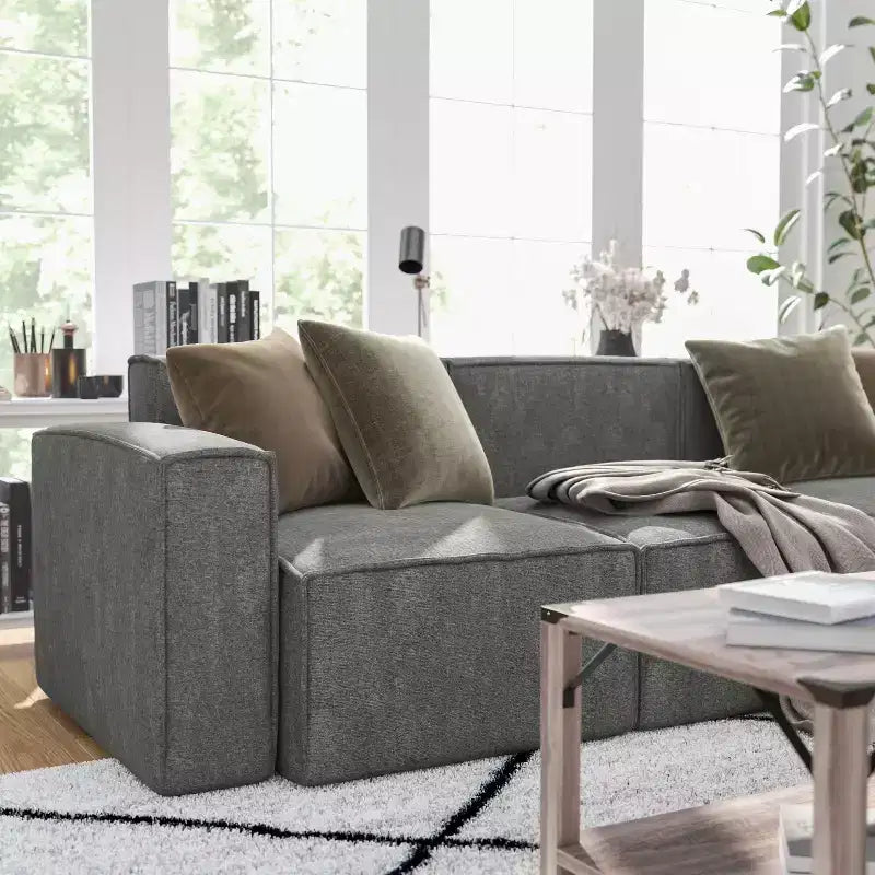 Merrick Lane Modular Left Side Chair with Arm Rest