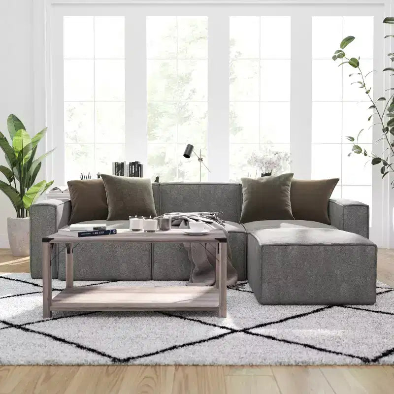 Merrick Lane Modular Left Side Chair with Arm Rest