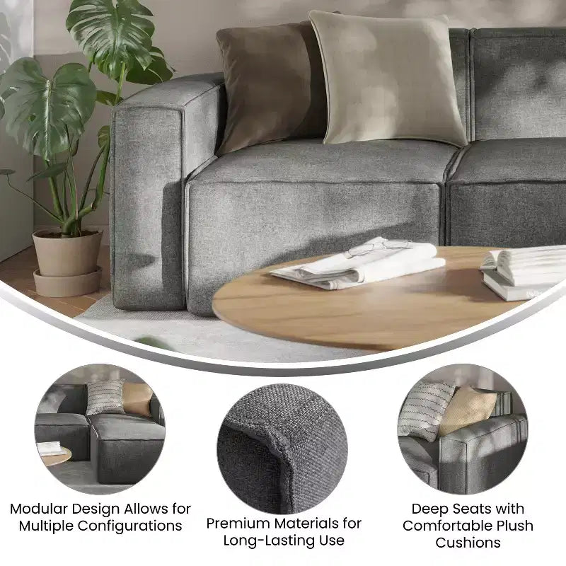 Merrick Lane Modular Left Side Chair with Arm Rest