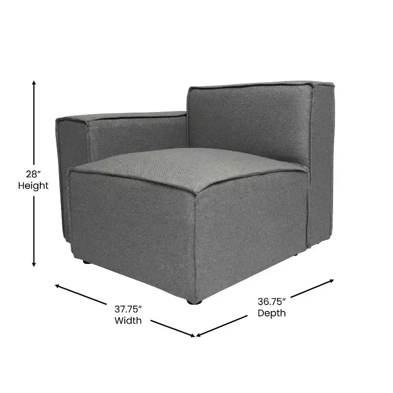 Merrick Lane Modular Left Side Chair with Arm Rest