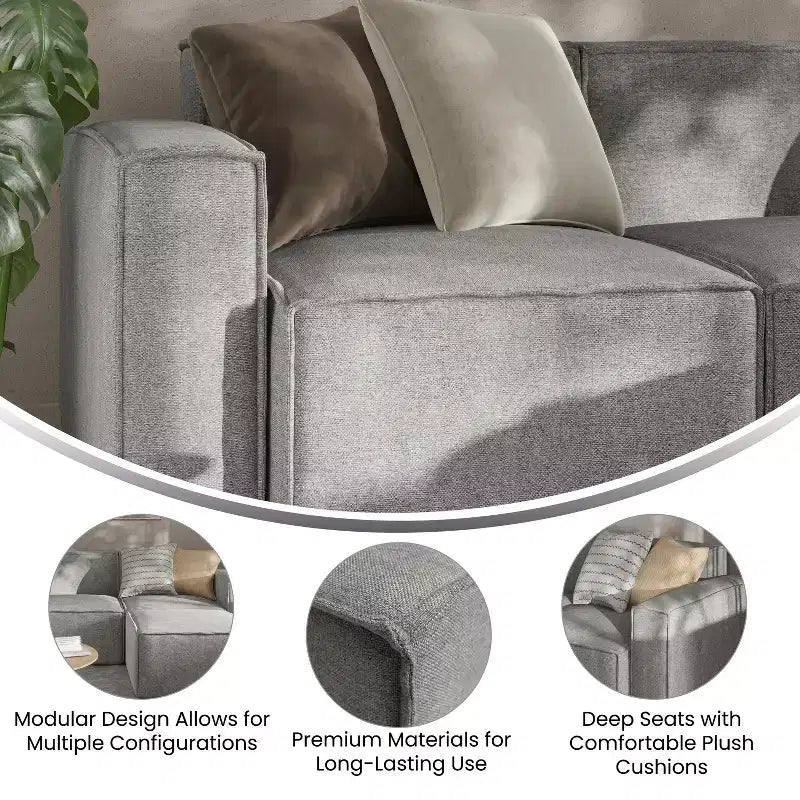 Merrick Lane Modular Left Side Chair with Arm Rest