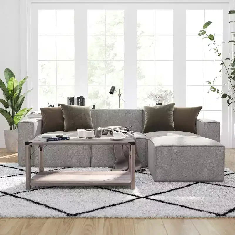 Merrick Lane Modular Left Side Chair with Arm Rest