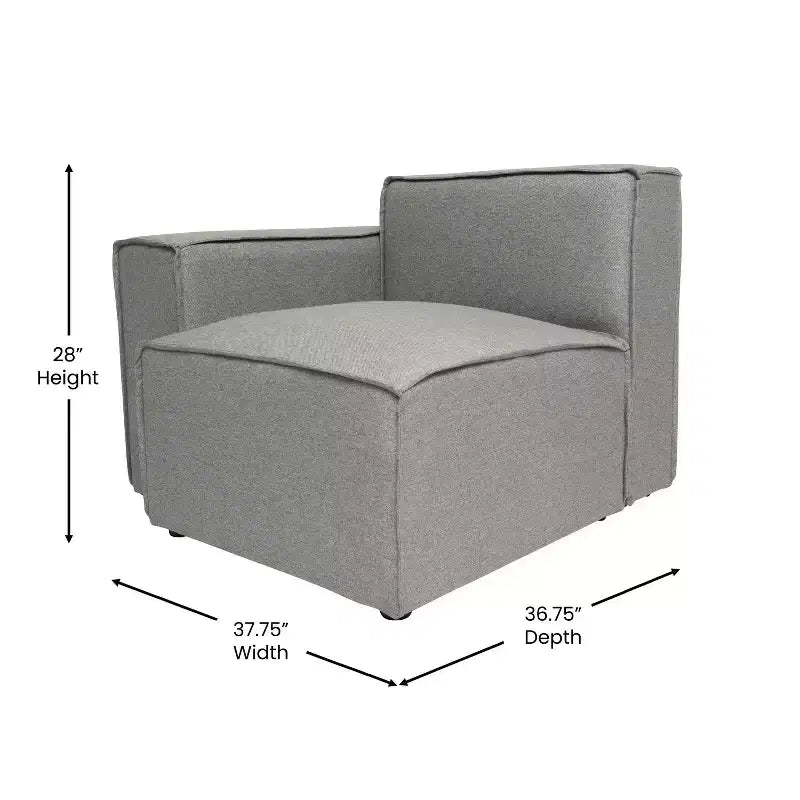 Merrick Lane Modular Left Side Chair with Arm Rest