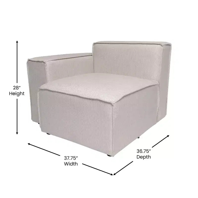 Merrick Lane Modular Left Side Chair with Arm Rest