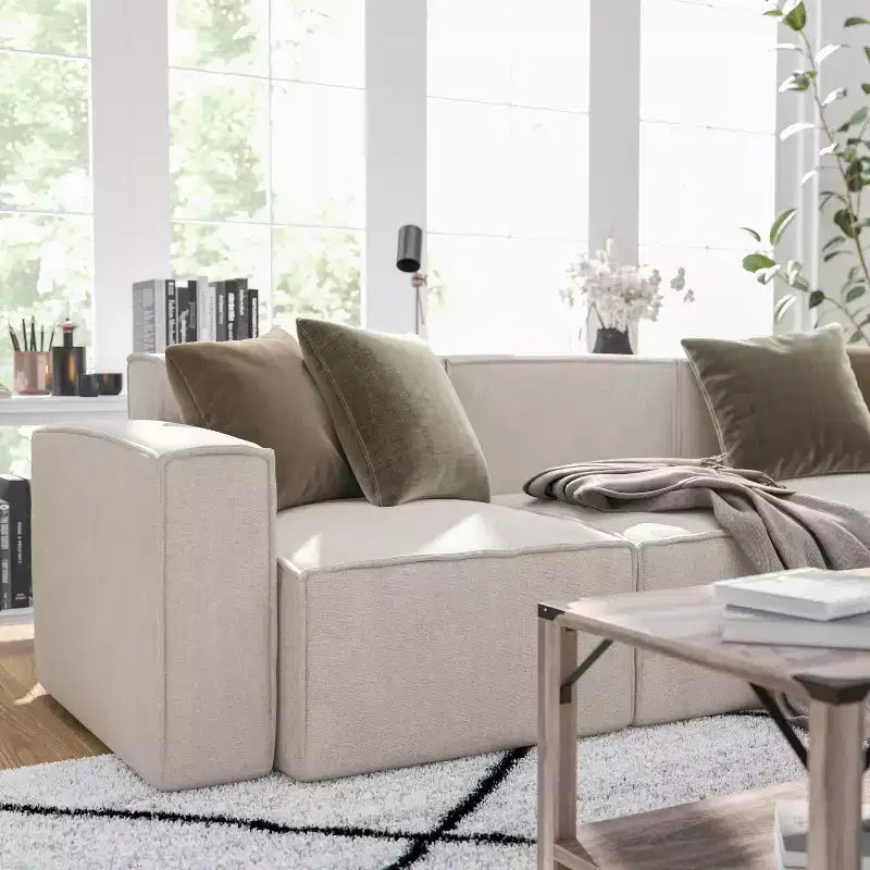 Merrick Lane Modular Left Side Chair with Arm Rest