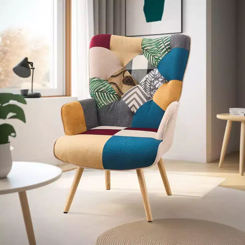 FERPIT Accent Chair Wingback Design with Rubberwood Legs & Levelers