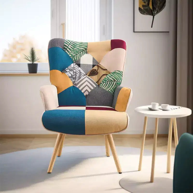 FERPIT Accent Chair Wingback Design with Rubberwood Legs & Levelers