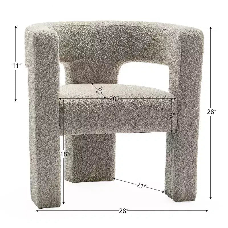 28 Wide Boucle Upholstered Square Armchair - Kinwell