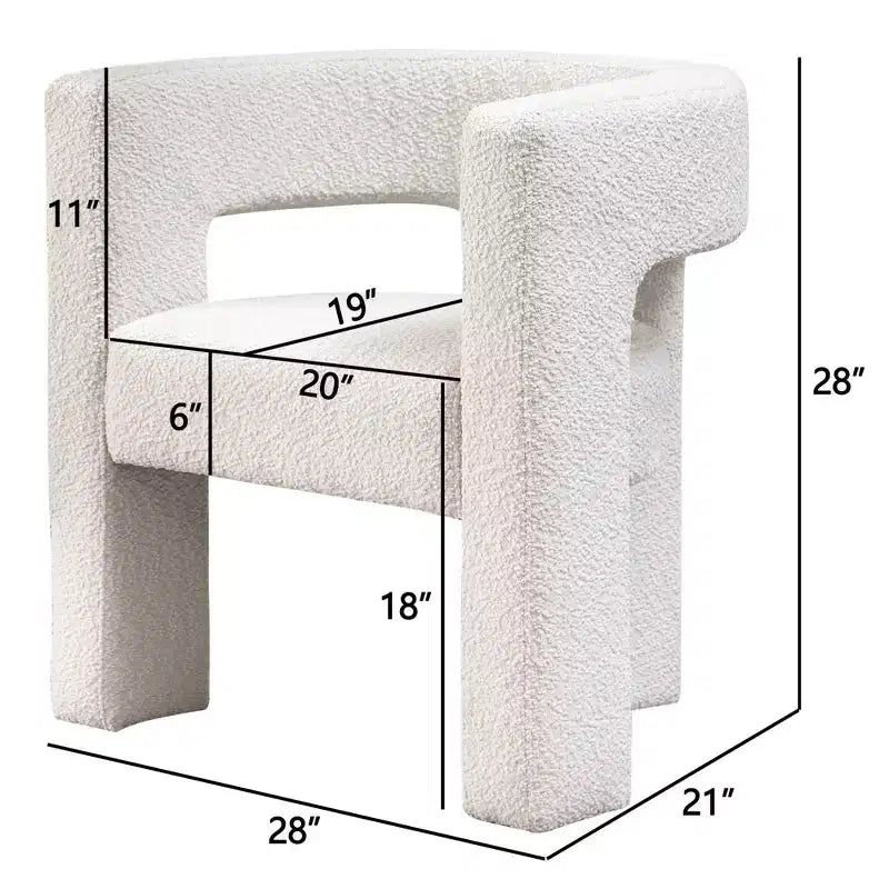 28 Wide Boucle Upholstered Square Armchair - Kinwell