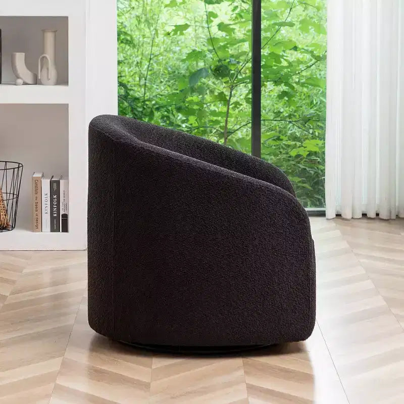 32 Wide Boucle Upholstered Swivel Barrel Chair - Kinwell