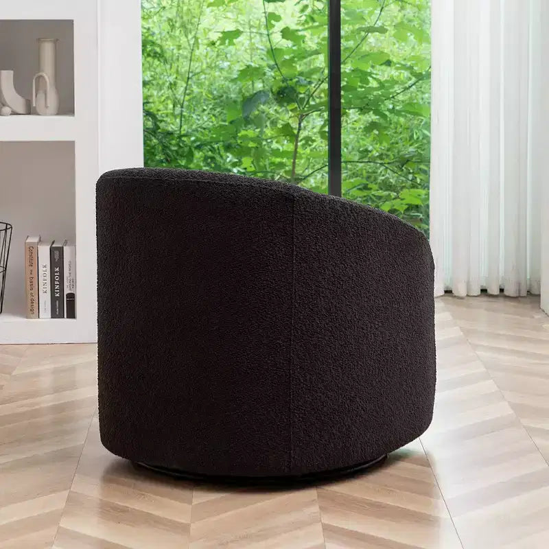 32 Wide Boucle Upholstered Swivel Barrel Chair - Kinwell