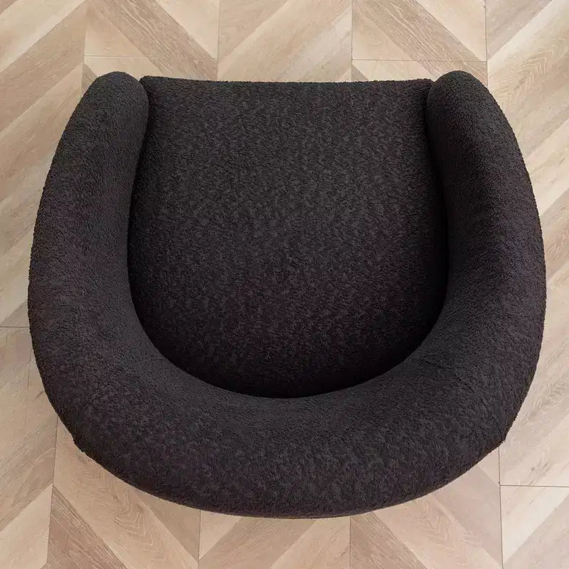 32 Wide Boucle Upholstered Swivel Barrel Chair - Kinwell