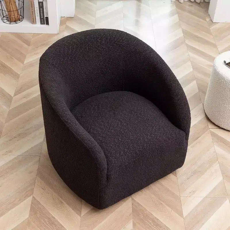 32 Wide Boucle Upholstered Swivel Barrel Chair - Kinwell