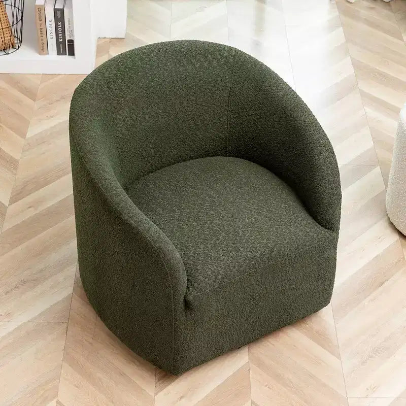 32 Wide Boucle Upholstered Swivel Barrel Chair - Kinwell