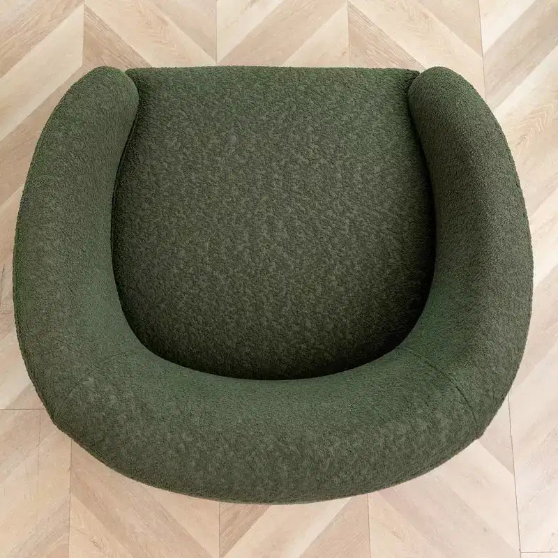 32 Wide Boucle Upholstered Swivel Barrel Chair - Kinwell