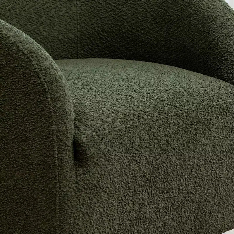 32 Wide Boucle Upholstered Swivel Barrel Chair - Kinwell