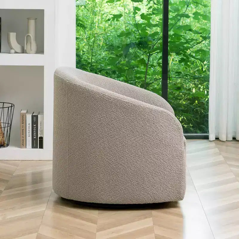 32 Wide Boucle Upholstered Swivel Barrel Chair - Kinwell