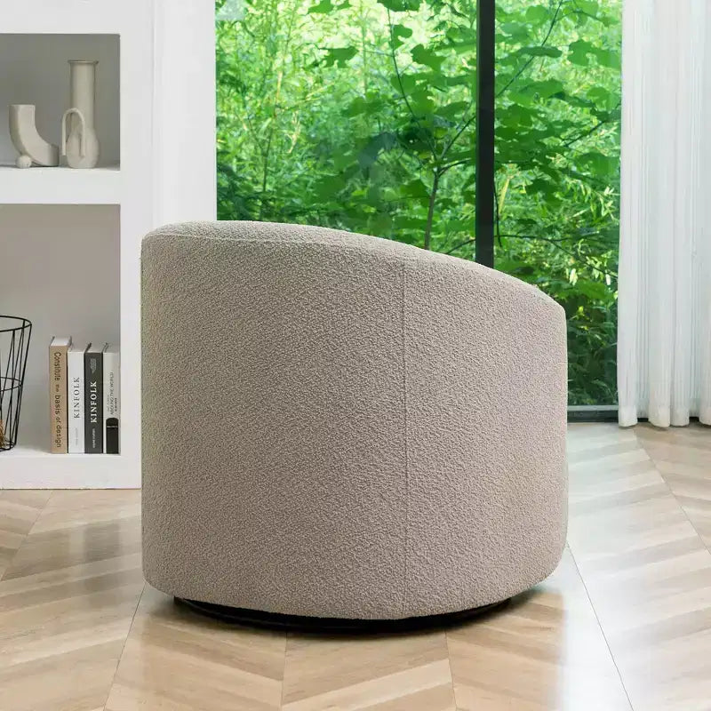 32 Wide Boucle Upholstered Swivel Barrel Chair - Kinwell
