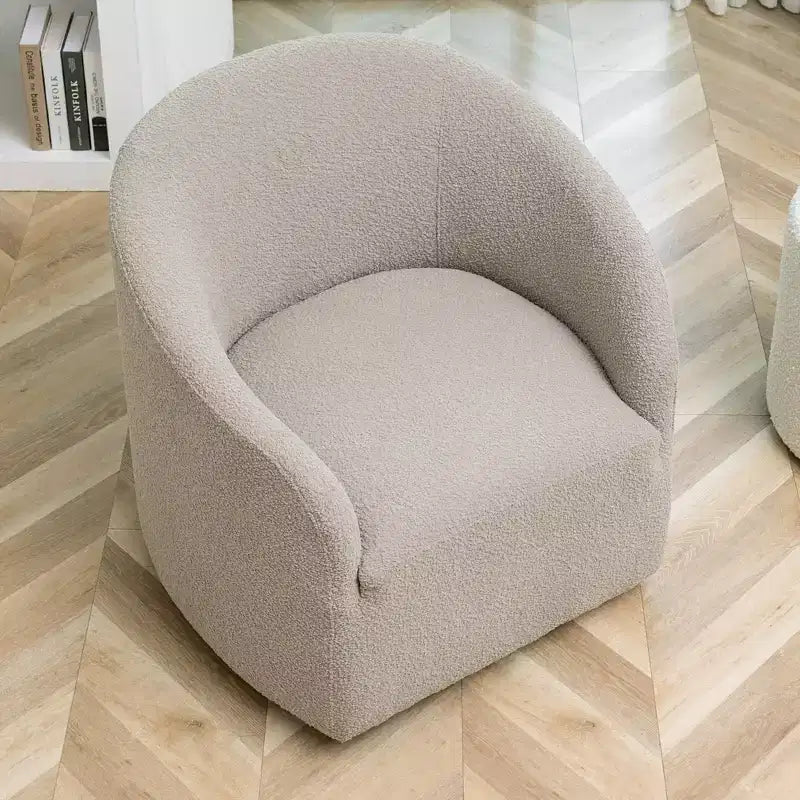 32 Wide Boucle Upholstered Swivel Barrel Chair - Kinwell