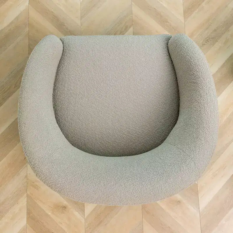 32 Wide Boucle Upholstered Swivel Barrel Chair - Kinwell