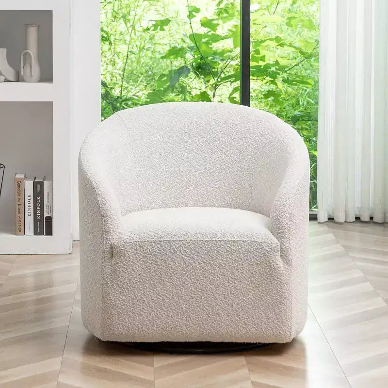 32 Wide Boucle Upholstered Swivel Barrel Chair - Kinwell