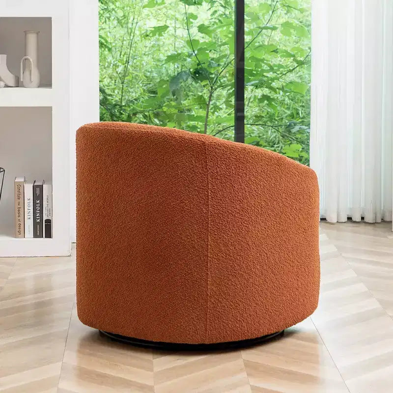 32 Wide Boucle Upholstered Swivel Barrel Chair - Kinwell