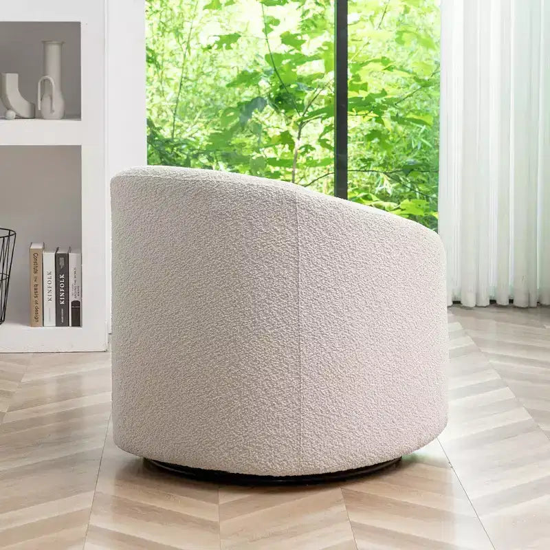 32 Wide Boucle Upholstered Swivel Barrel Chair - Kinwell