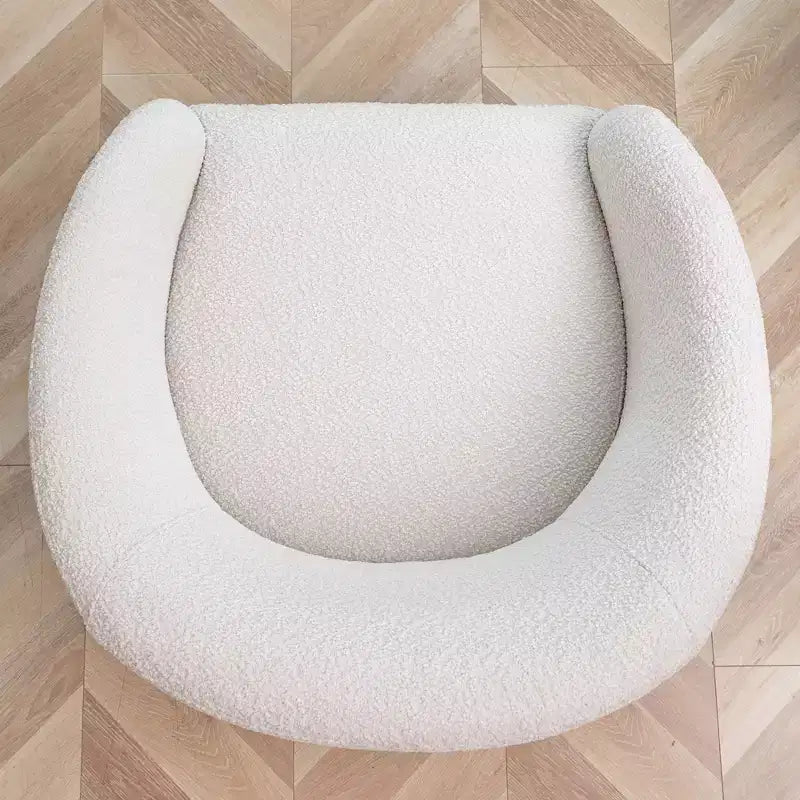32 Wide Boucle Upholstered Swivel Barrel Chair - Kinwell