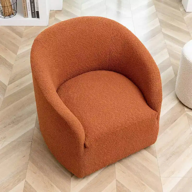 32 Wide Boucle Upholstered Swivel Barrel Chair - Kinwell