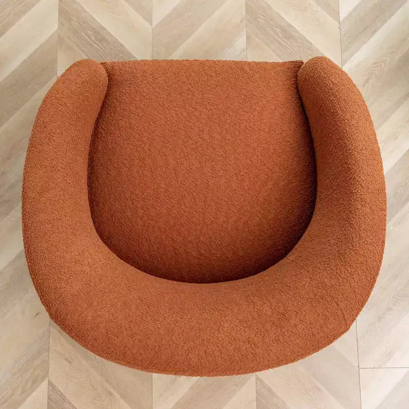 32 Wide Boucle Upholstered Swivel Barrel Chair - Kinwell