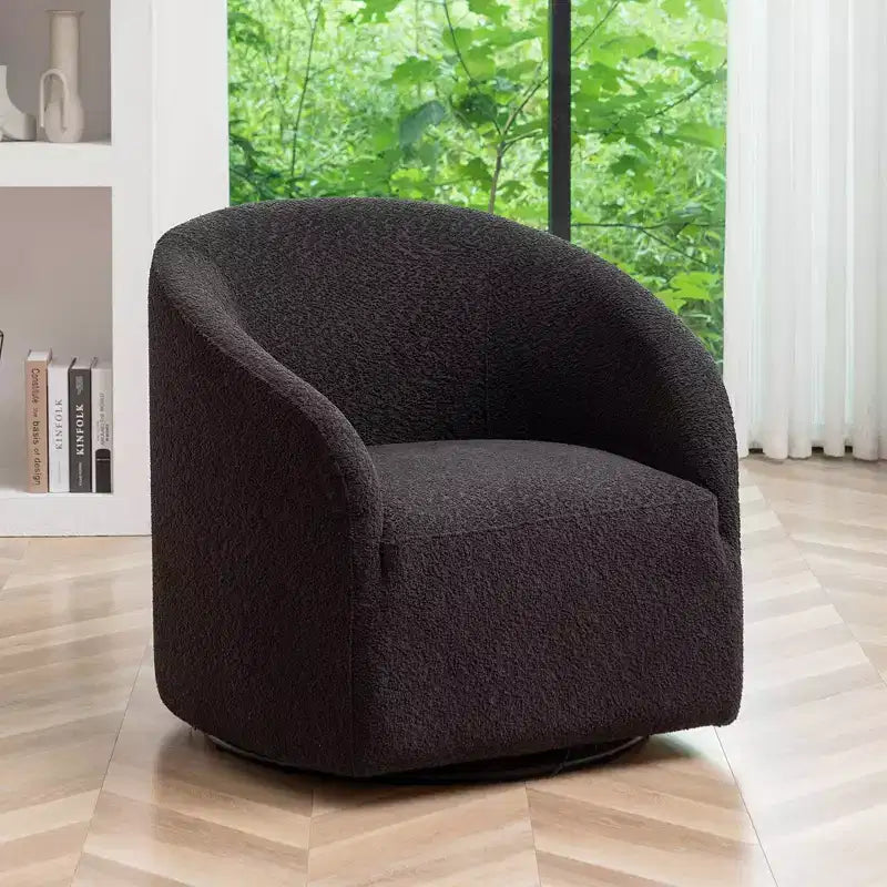 32 Wide Boucle Upholstered Swivel Barrel Chair - Kinwell