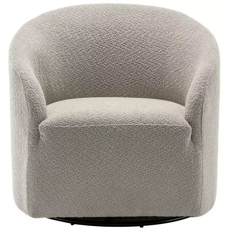 32 Wide Boucle Upholstered Swivel Barrel Chair - Kinwell