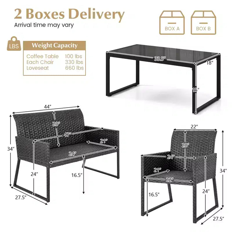 Ensemble de mobilier de patio en osier Costway 8 pièces pour conversation extérieure avec mousse à séchage rapide tout temps