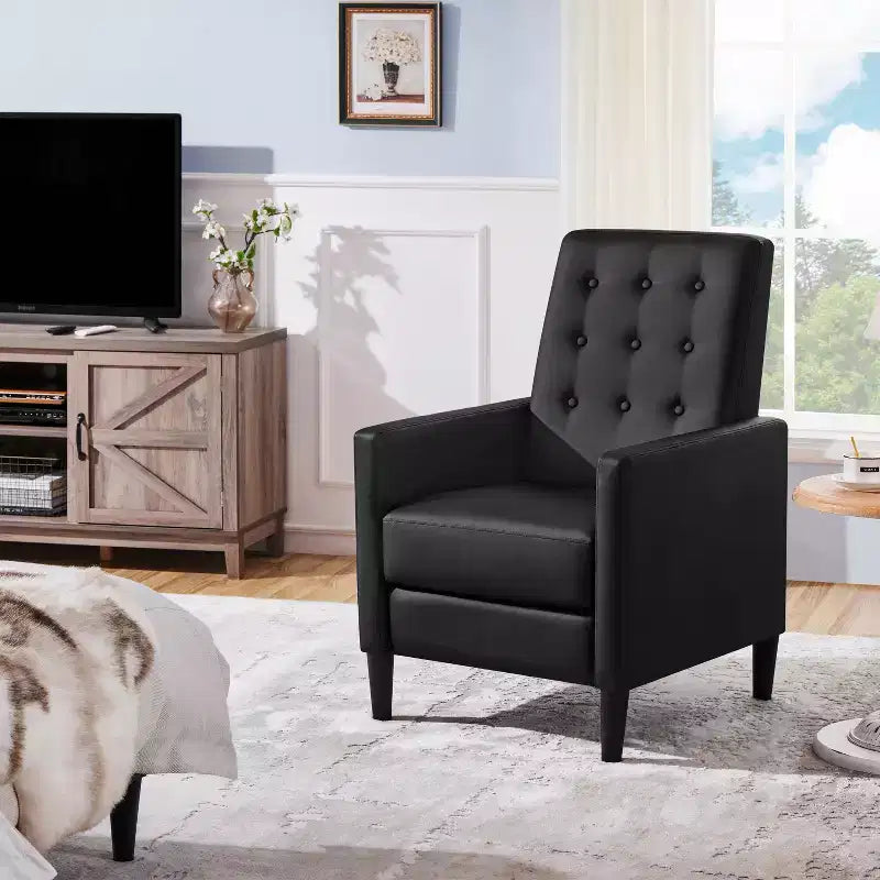 Yaheetech Faux Leather Recliner Sofa with Pocket Spring