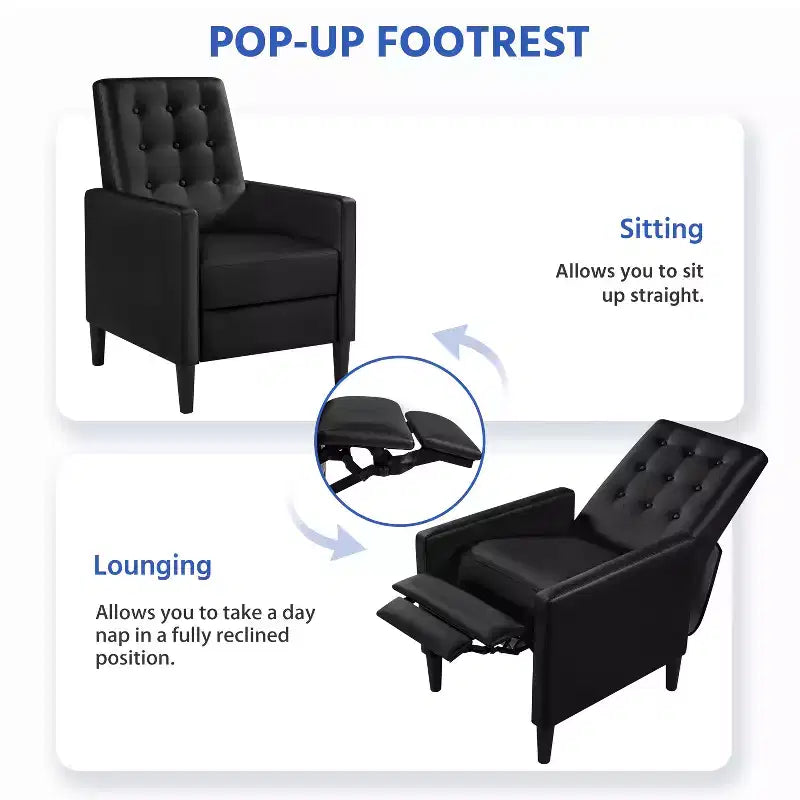 Yaheetech Faux Leather Recliner Sofa with Pocket Spring