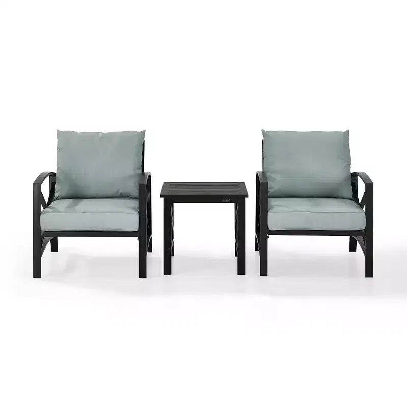 Ensemble de sièges d'extérieur 3 pièces Crosley Kaplan avec 2 chaises et une table d'appoint