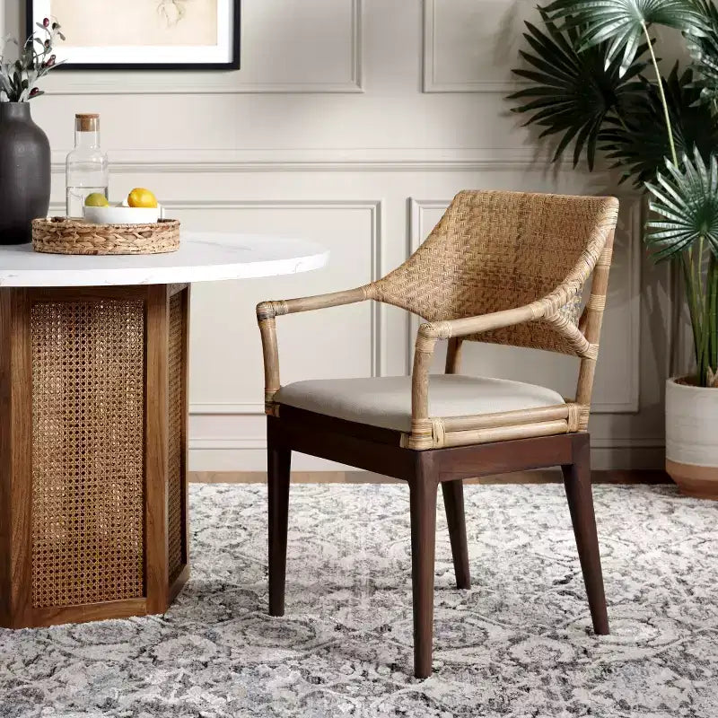 Fauteuil Carlo - SEA4002A - Marron & Miel/Beige - Safavieh