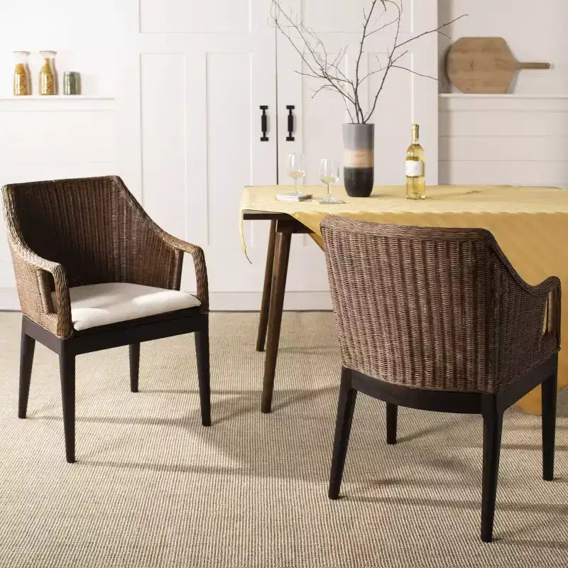 Enrico Arm Chair - SEA4016A - Brown/White - Safavieh