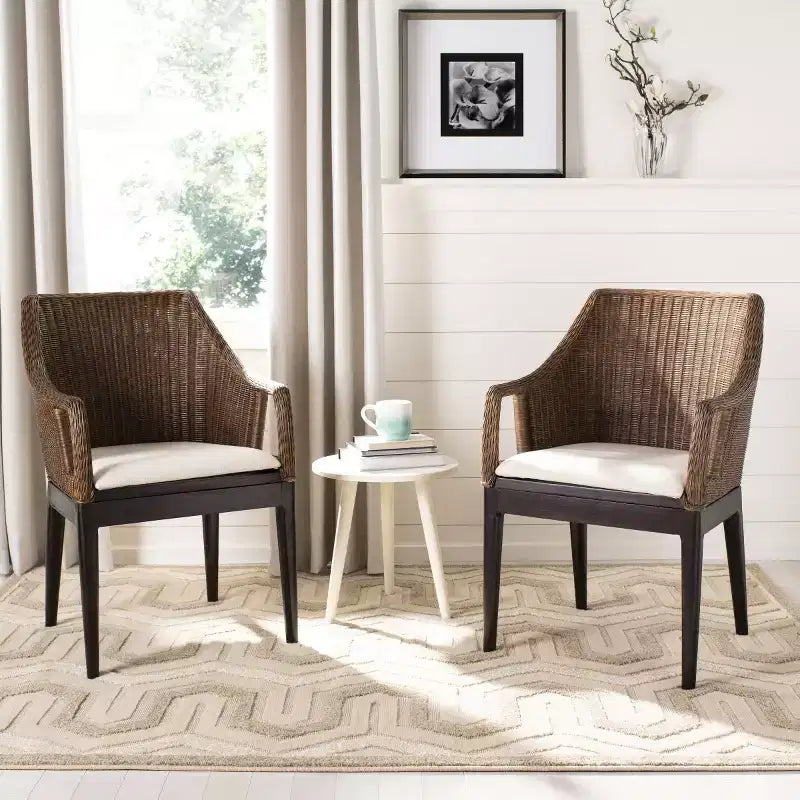 Enrico Arm Chair - SEA4016A - Brown/White - Safavieh
