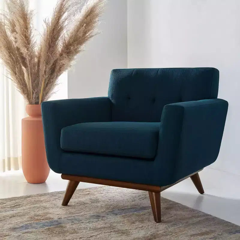 Fauteuil capitonné en lin Opal – SFV4727 – Safavieh Couture