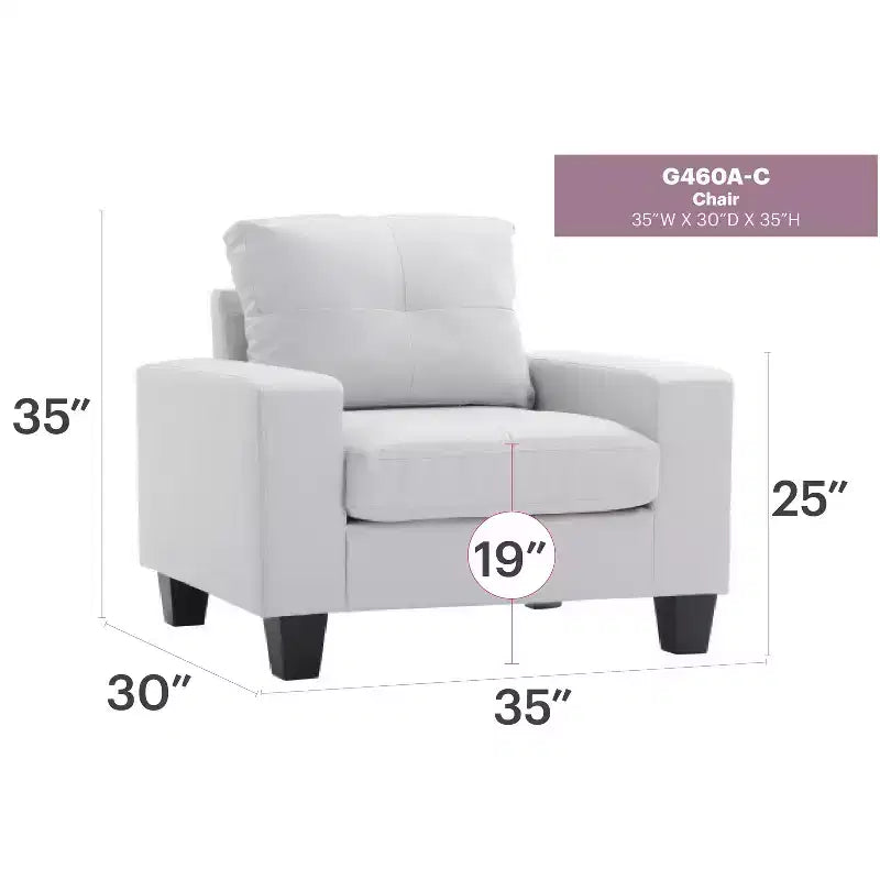 Passion Furniture Newbury Removable Cushions Accent Chair