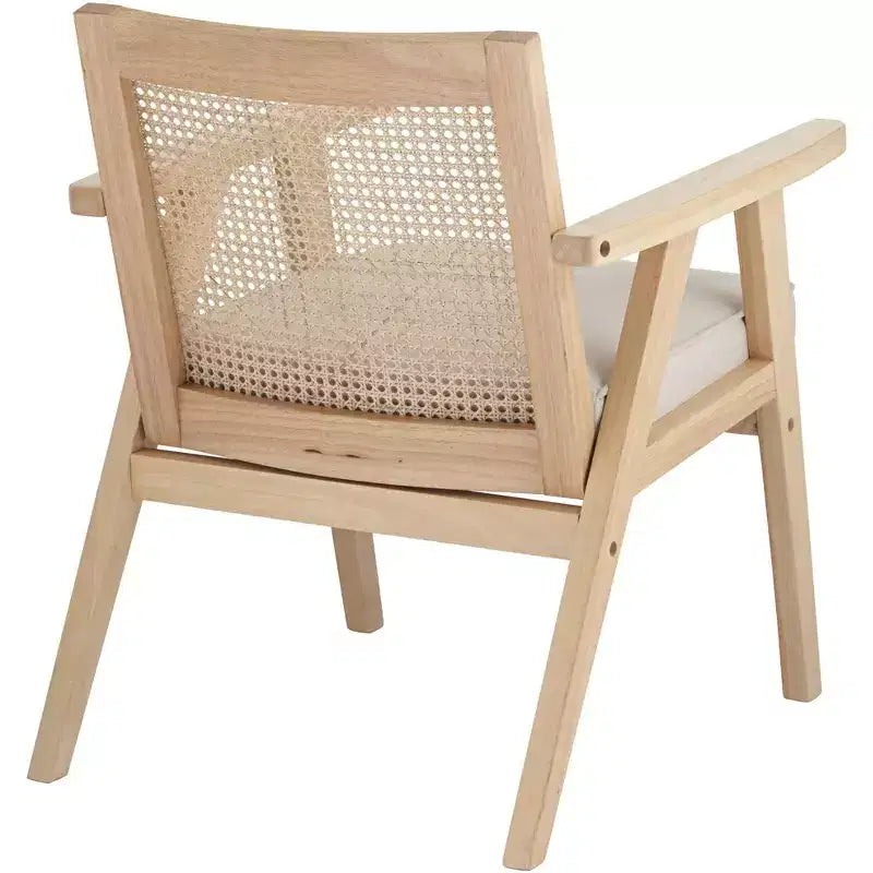 55 Downing Street Zuma Beige Fabric Rattan Accent Chair