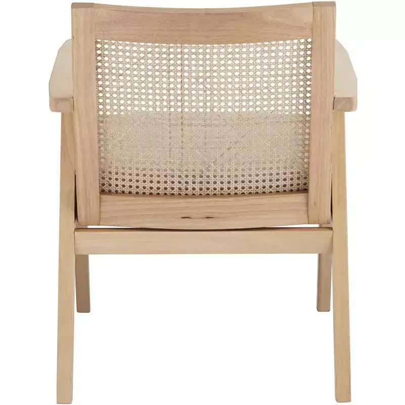 55 Downing Street Zuma Beige Fabric Rattan Accent Chair