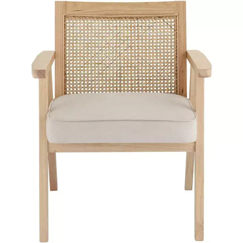 55 Downing Street Zuma Beige Fabric Rattan Accent Chair