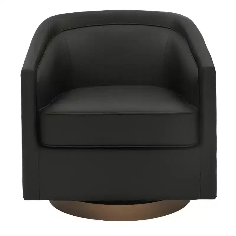 Fauteuil à dossier en tonneau commercial de style club Flash Furniture Dean avec base pivotante en métal à 360 degrés et accoudoirs inclinés